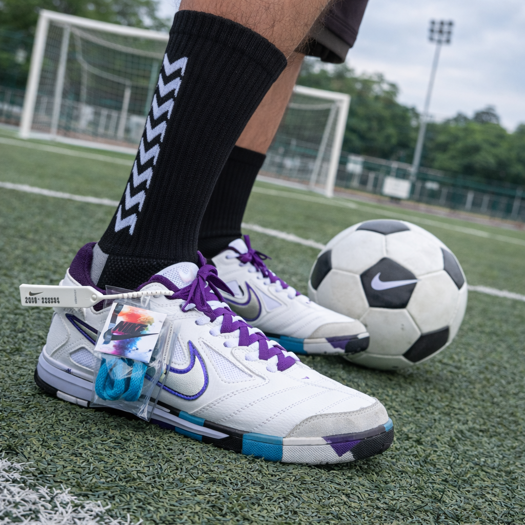 Zapatillas-Nike-sobre-césped-artificial